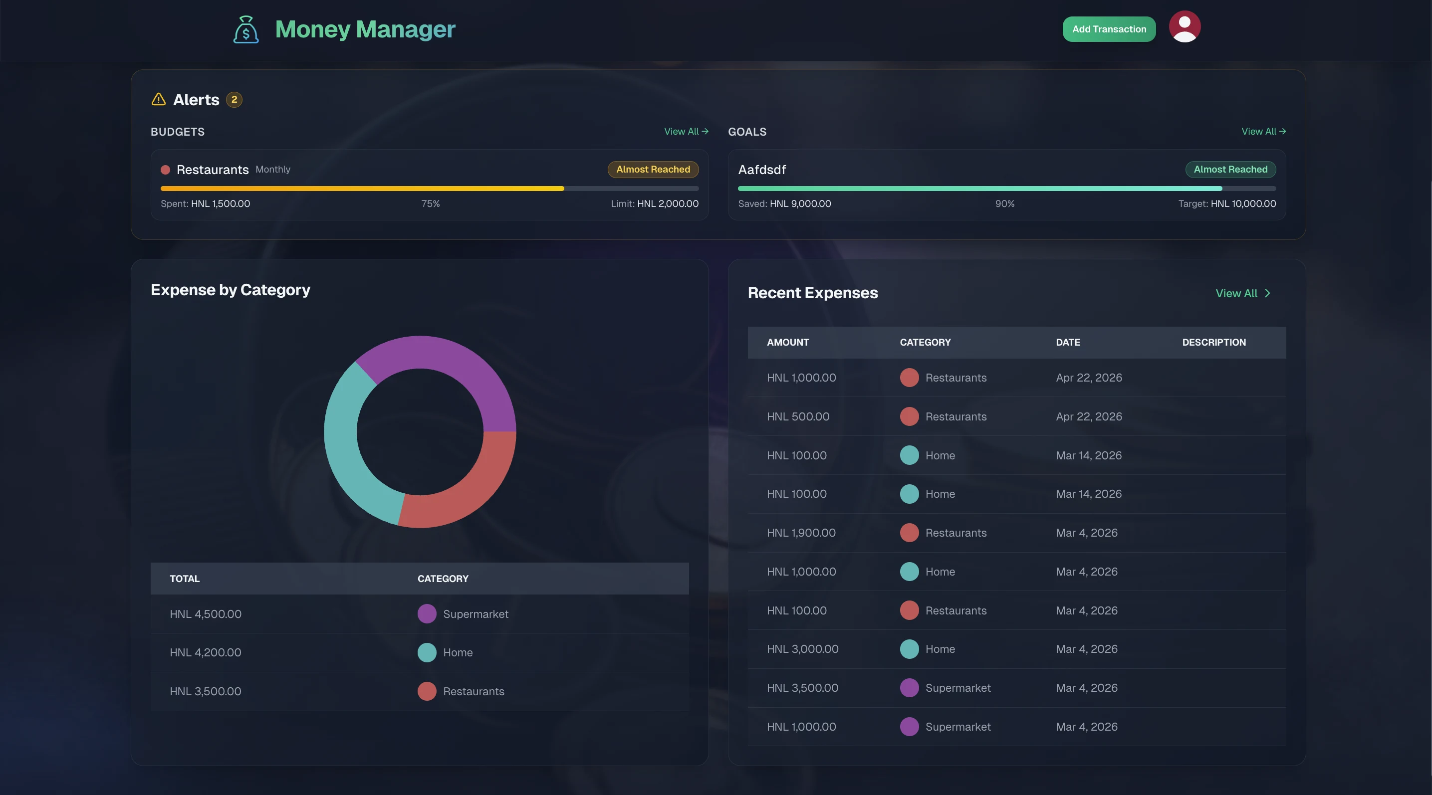 Money Manager screenshot