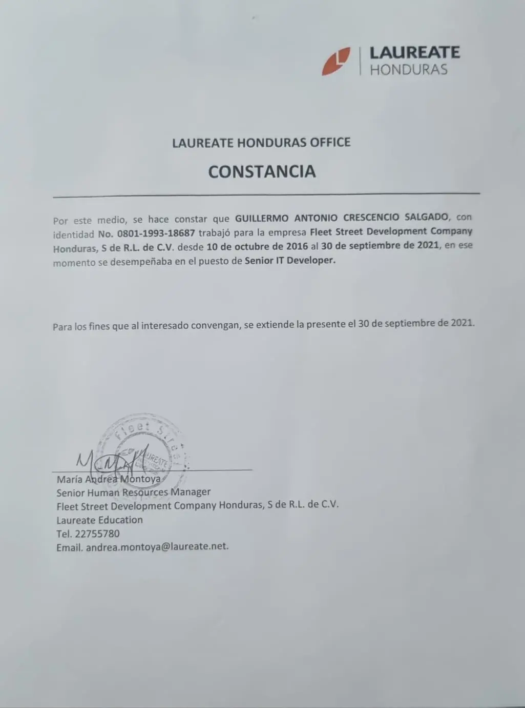 Constancy certificate