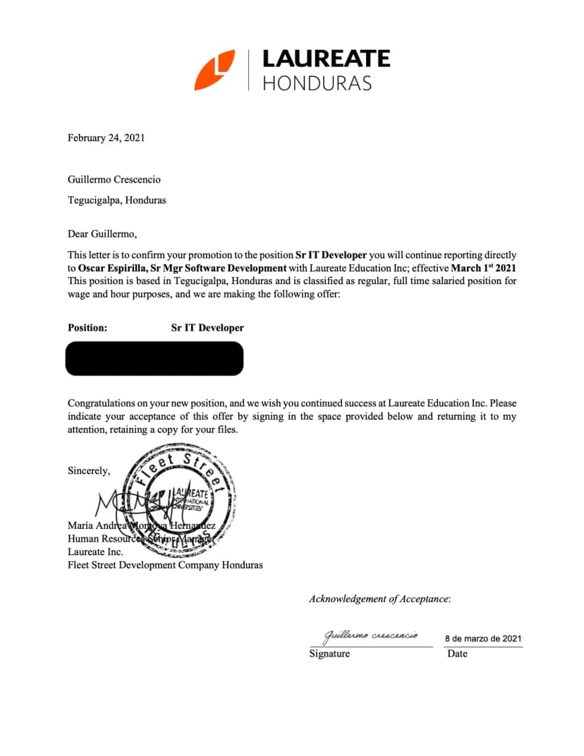 Promotion to Senior Software Engineer